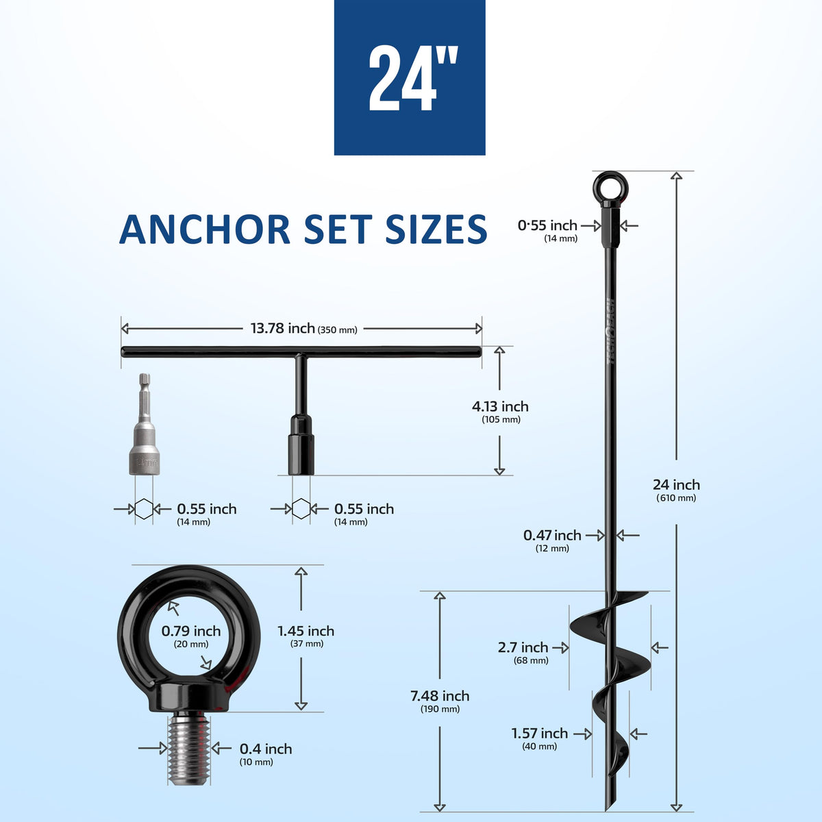 TECH2EACH versatile ground anchors for sheds and tents