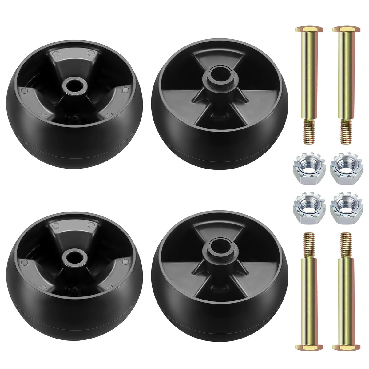 Techecook 734-04155 deck wheel assembly enhances mower height and deck protection on uneven terrain