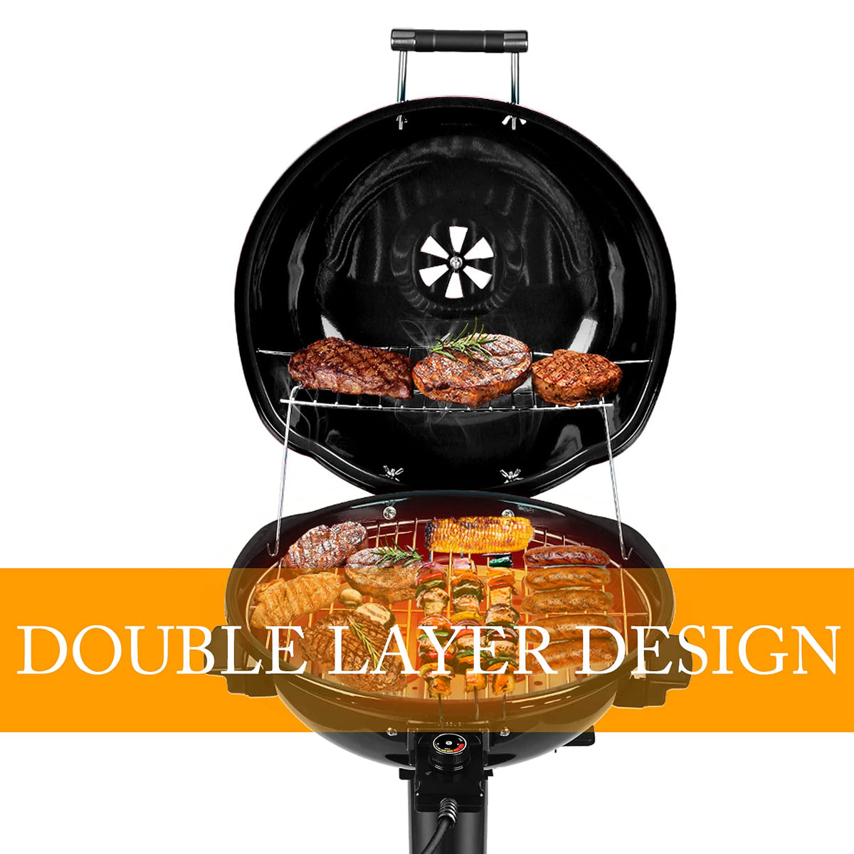 Techwood 1600W heating element provides quick heat and even cooking.