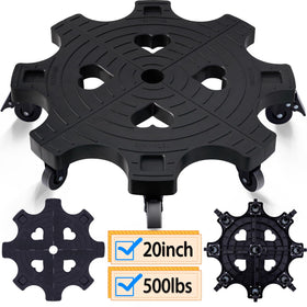 Techyang 20-inch plant dolly side view for easy relocation of heavy pots.