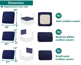 TECOSARA backrest cushion cover with heavy-duty zipper for secure fit.