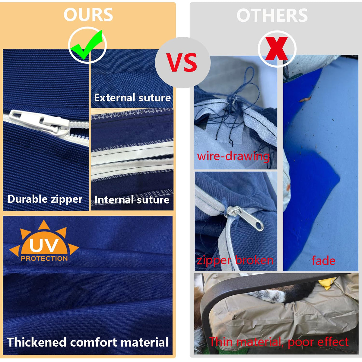 TECOSARA blue cushion covers brighten patio spaces with modern style.