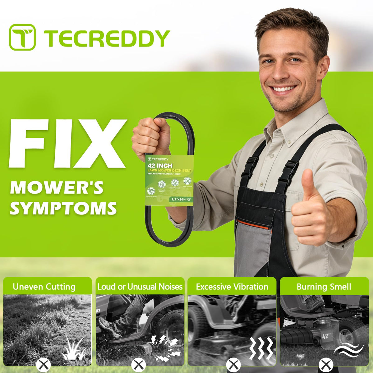 Tecreddy 144959 belt ready for easy DIY installation and replacement