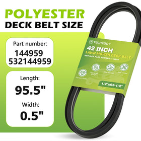 Tecreddy 144959 belt designed for LT1000 and LT2000 mowers with durable performance