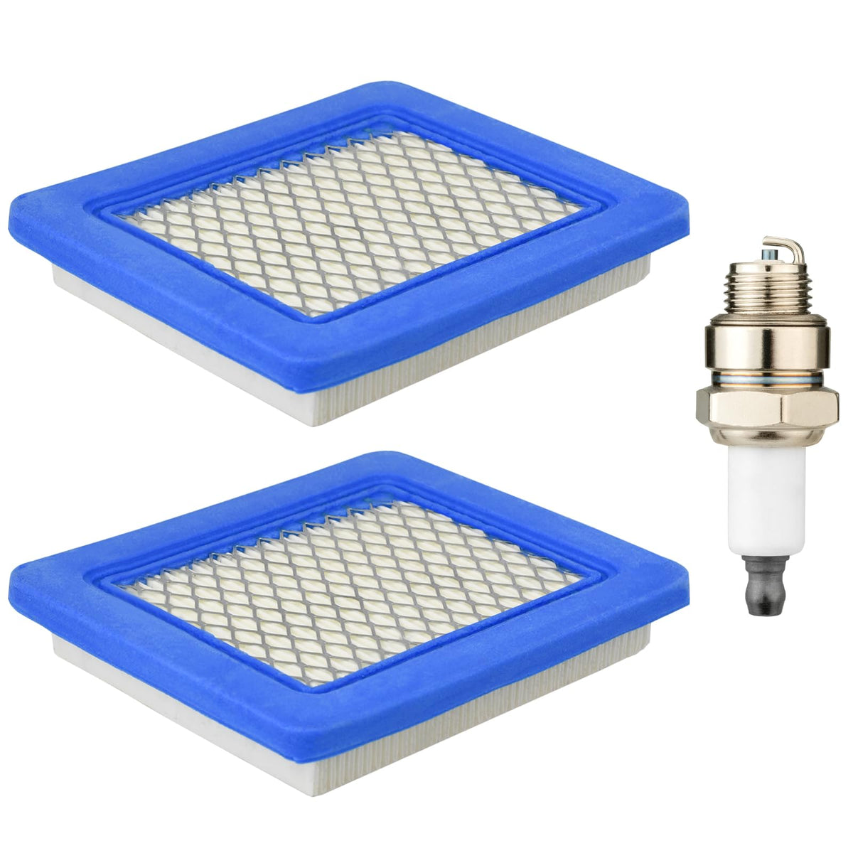 Tecreddy 491588S air filter front view for Briggs and Stratton mowers, promoting clean air intake