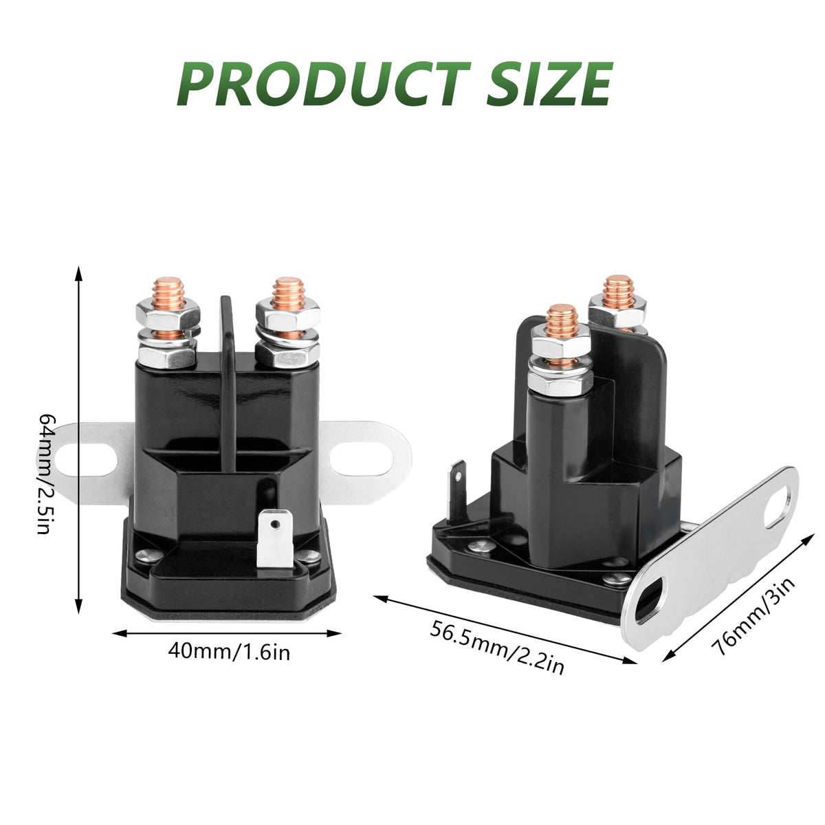 Close-up of the Tecreddy 725-1426 solenoid terminal stud for wiring clarity