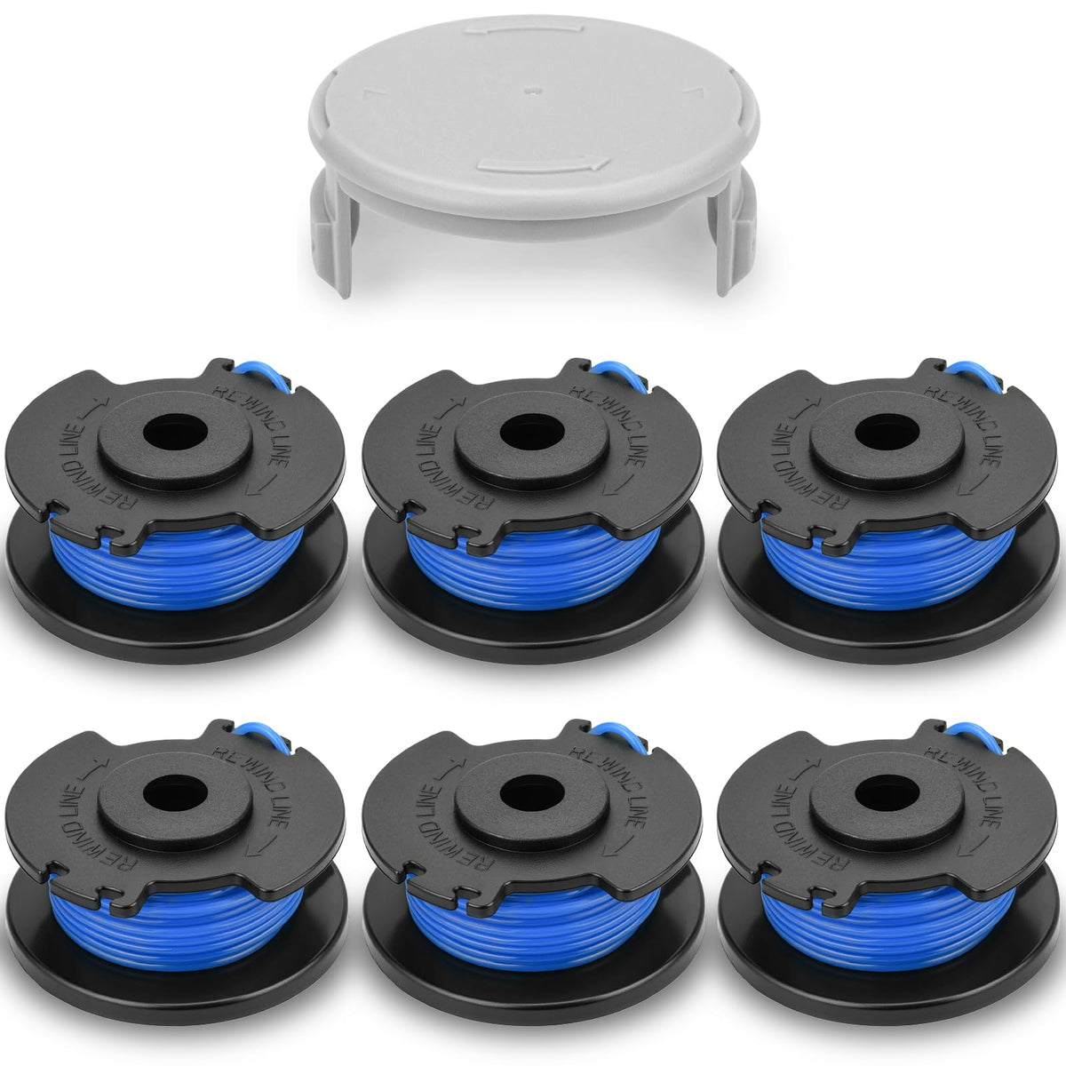 Tecreddy AC14RL3A spool cap cover shown for quick, tool-free installation.