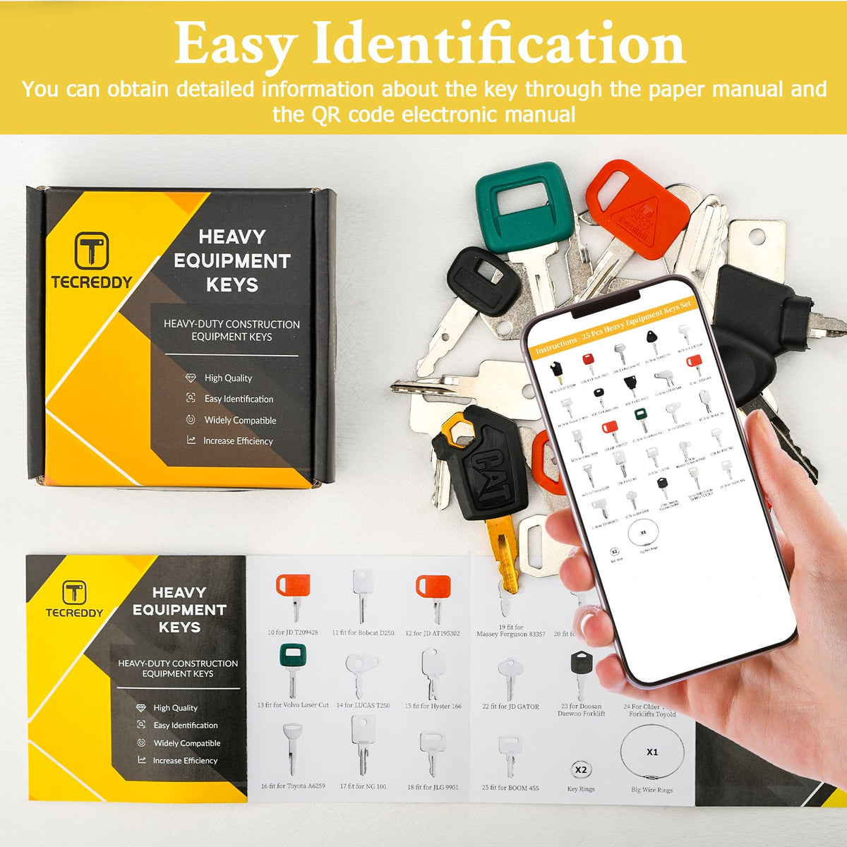 Tecreddy Caterpillar-compatible keys enable quick equipment starts.
