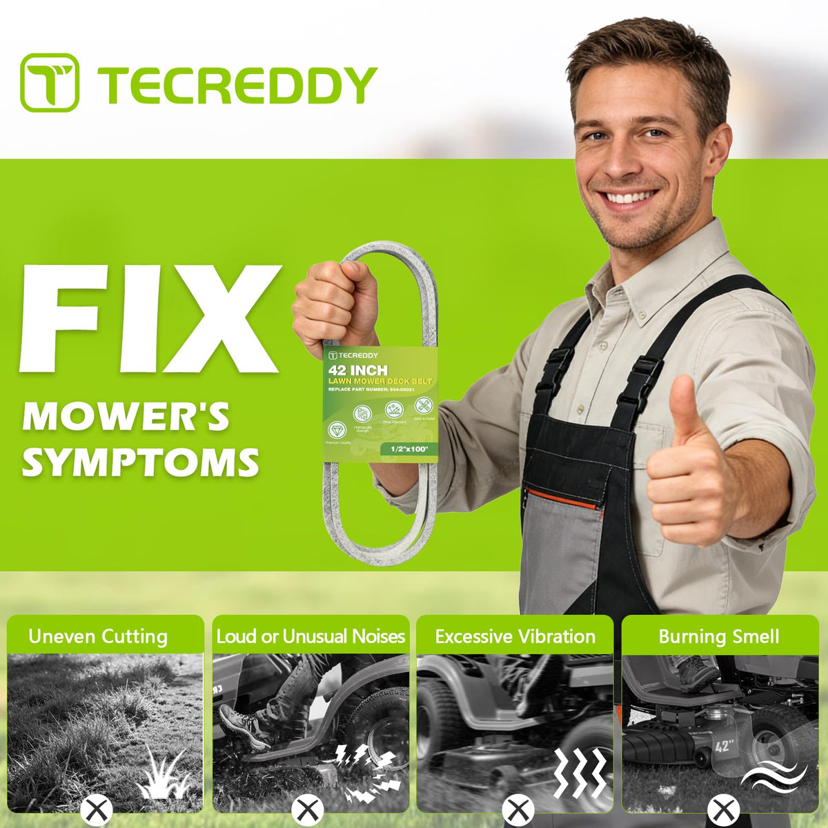 Tecreddy replacement image invites simple, fast upkeep of your mower deck.