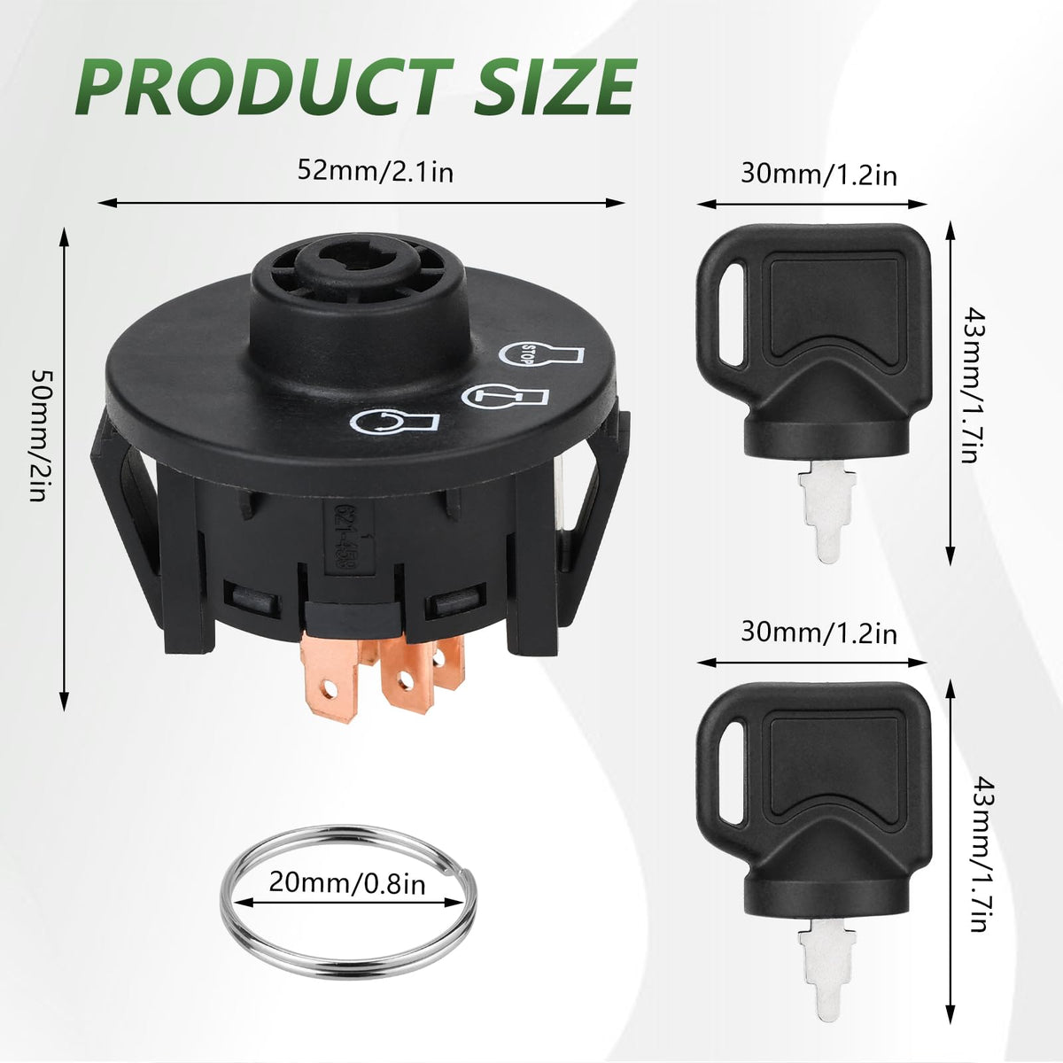 Tecreddy ignition switch compatibility chart; supports ExMark and Toro mower models