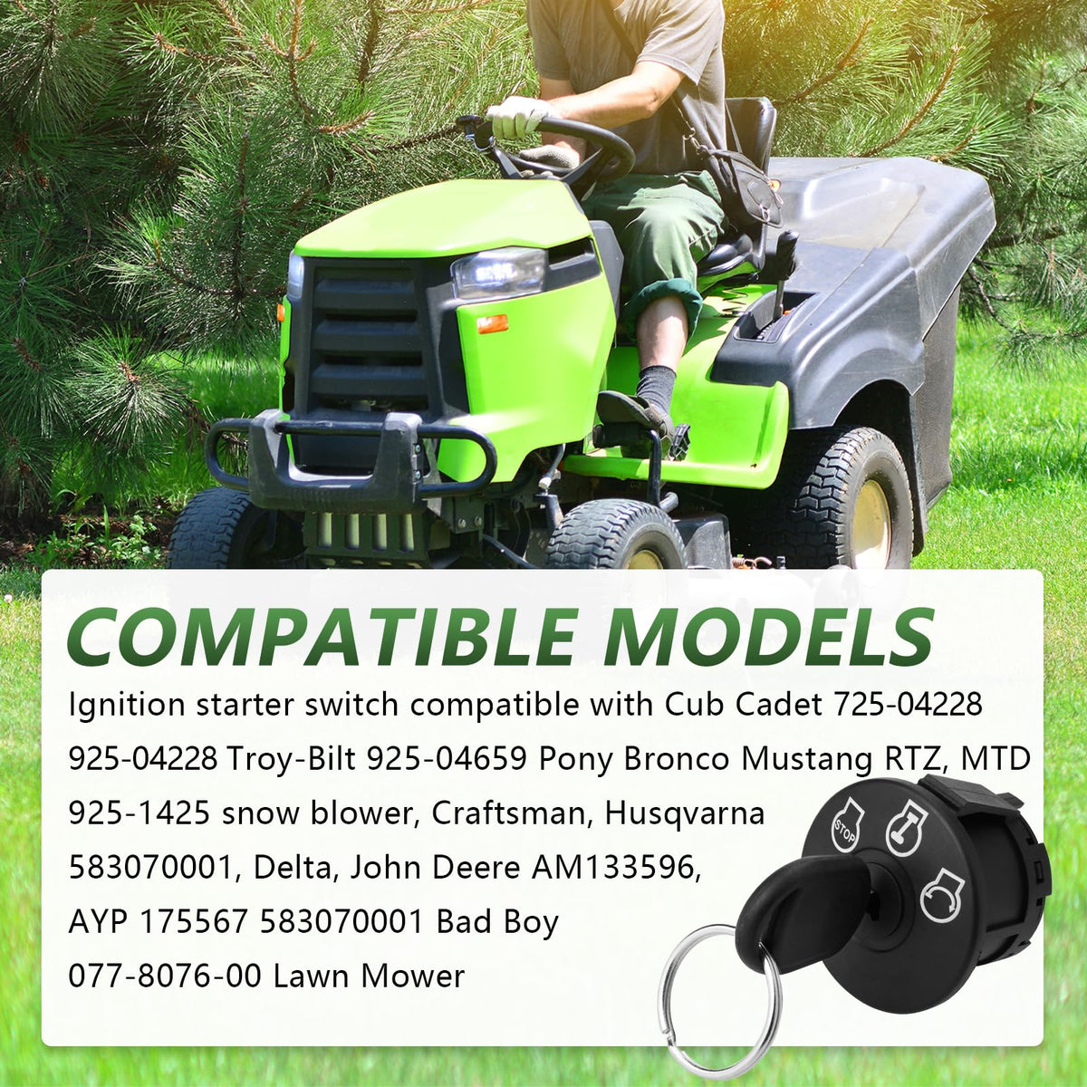 Tecreddy ignition switch for Husqvarna 583070001 enhances reliability during mowing.