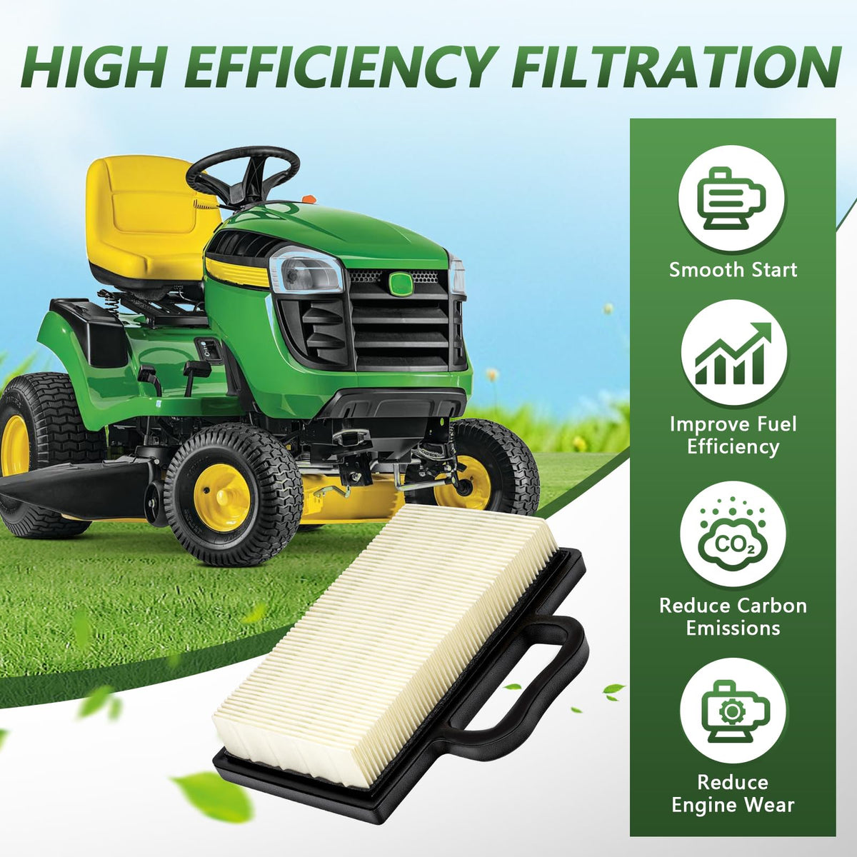 Tecreddy lawn mower engine air path demonstrates clean airflow and smoother operation.