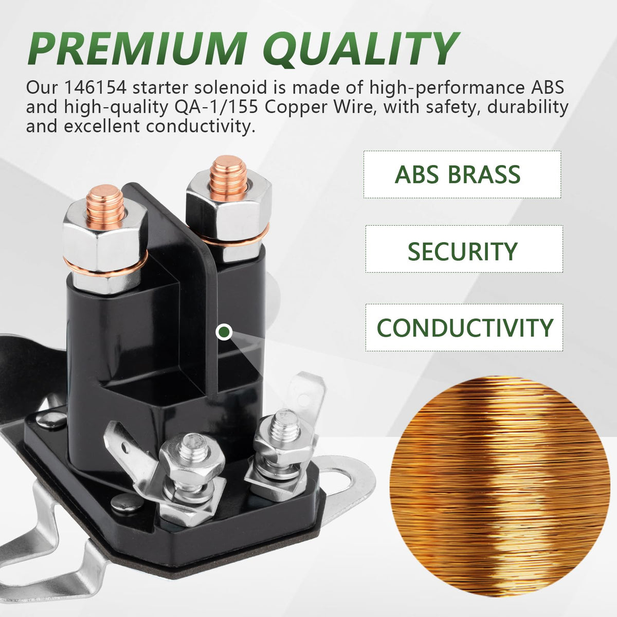 Poulan 532145673 compatible solenoid enables quick engagement.