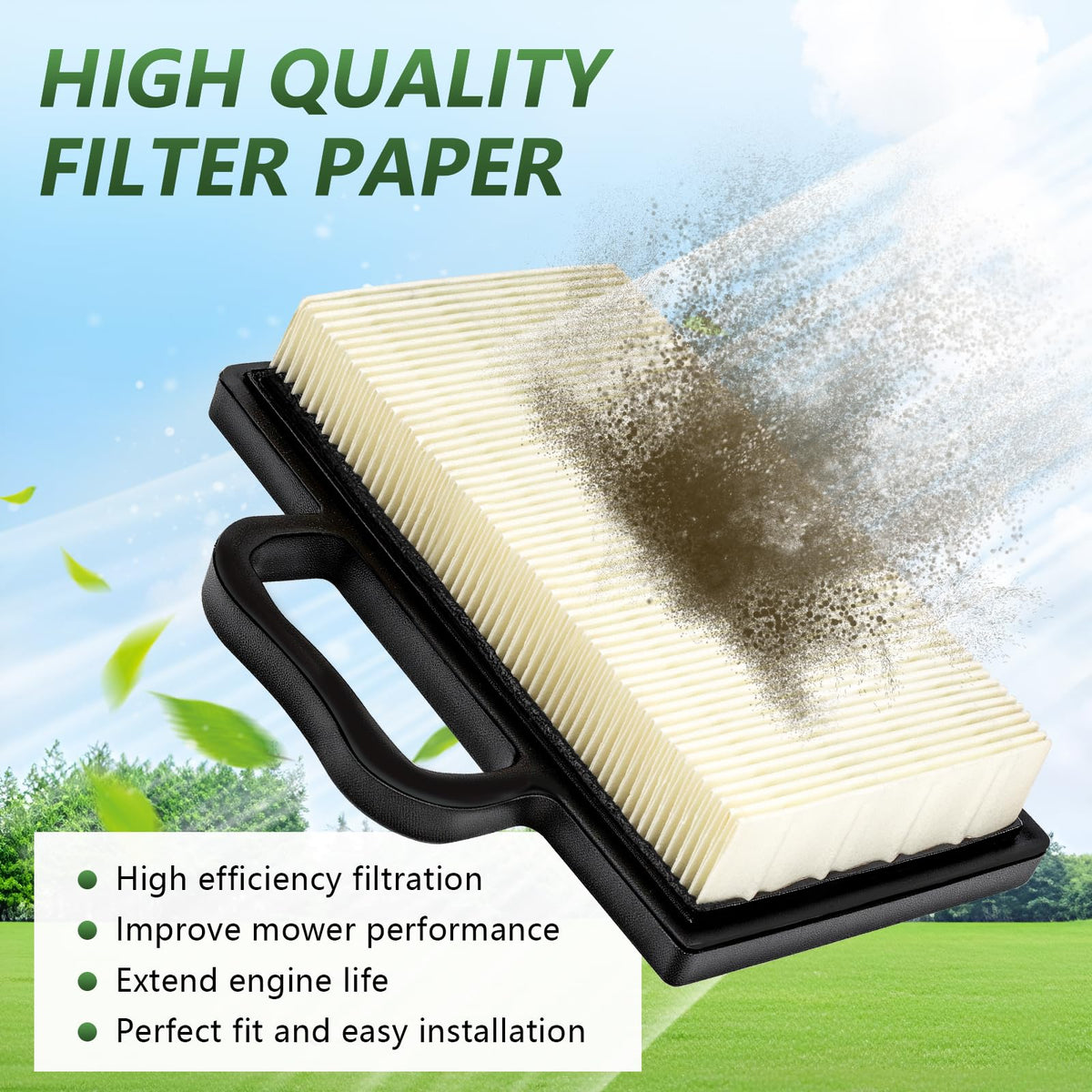 Tecreddy pre-cleaner compatible with 273638S extends filter life during mowing.