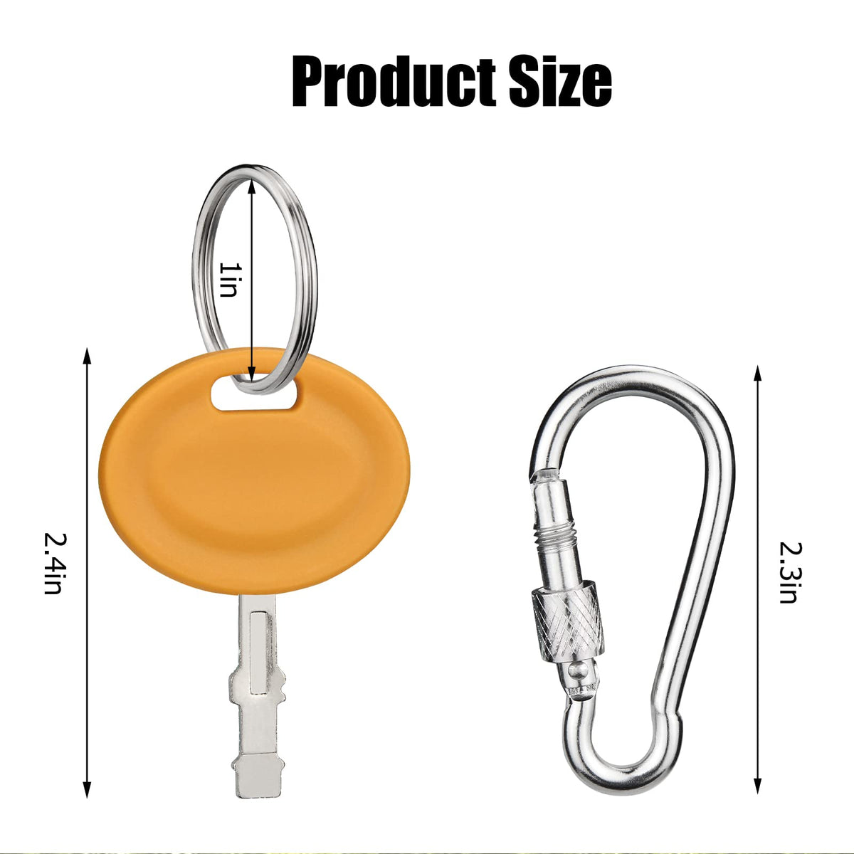 Tecreddy replacement key with carabiner and rings for organization.
