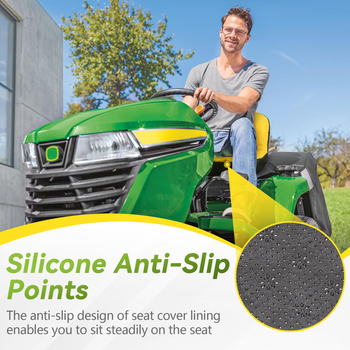 Tecreddy seat cover compatibility with John Deere and Cub Cadet riders.