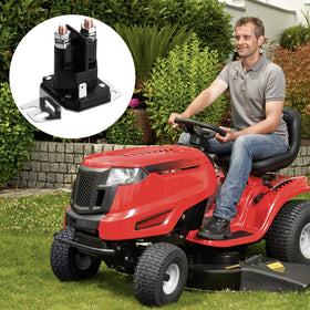 Tecreddy starter solenoid installed on a lawn mower for quick replacement