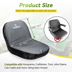 Tecreddy seat cover shows waterproof and UV-proof fabric protecting against sun and rain.