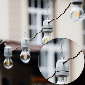 TecUnite 20-pack wind chime clips for versatile outdoor hanging.