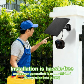 Teczckc B-Link solar panel with 360-degree bracket in action.