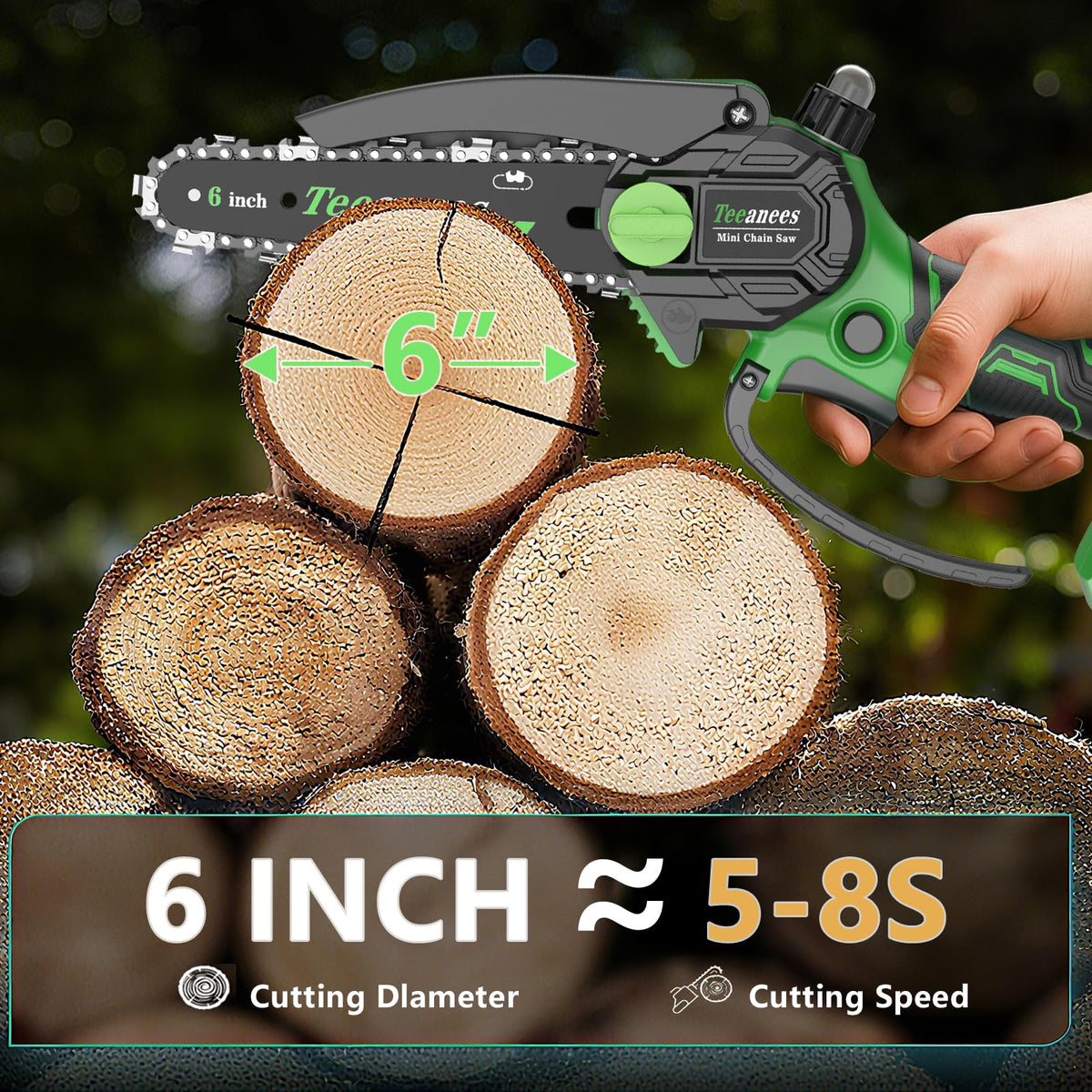 TEEANEES LED power indicator shows remaining battery level