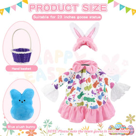 Teeanzo Easter goose outfit dress fabric closeup shows soft, durable material