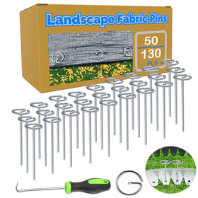 TeegRoow 6-inch galvanized landscape stake anchors weed fabric securely in a garden