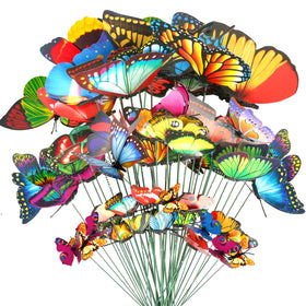 Teenitor 40-piece butterfly garden stakes for colorful outdoor display.