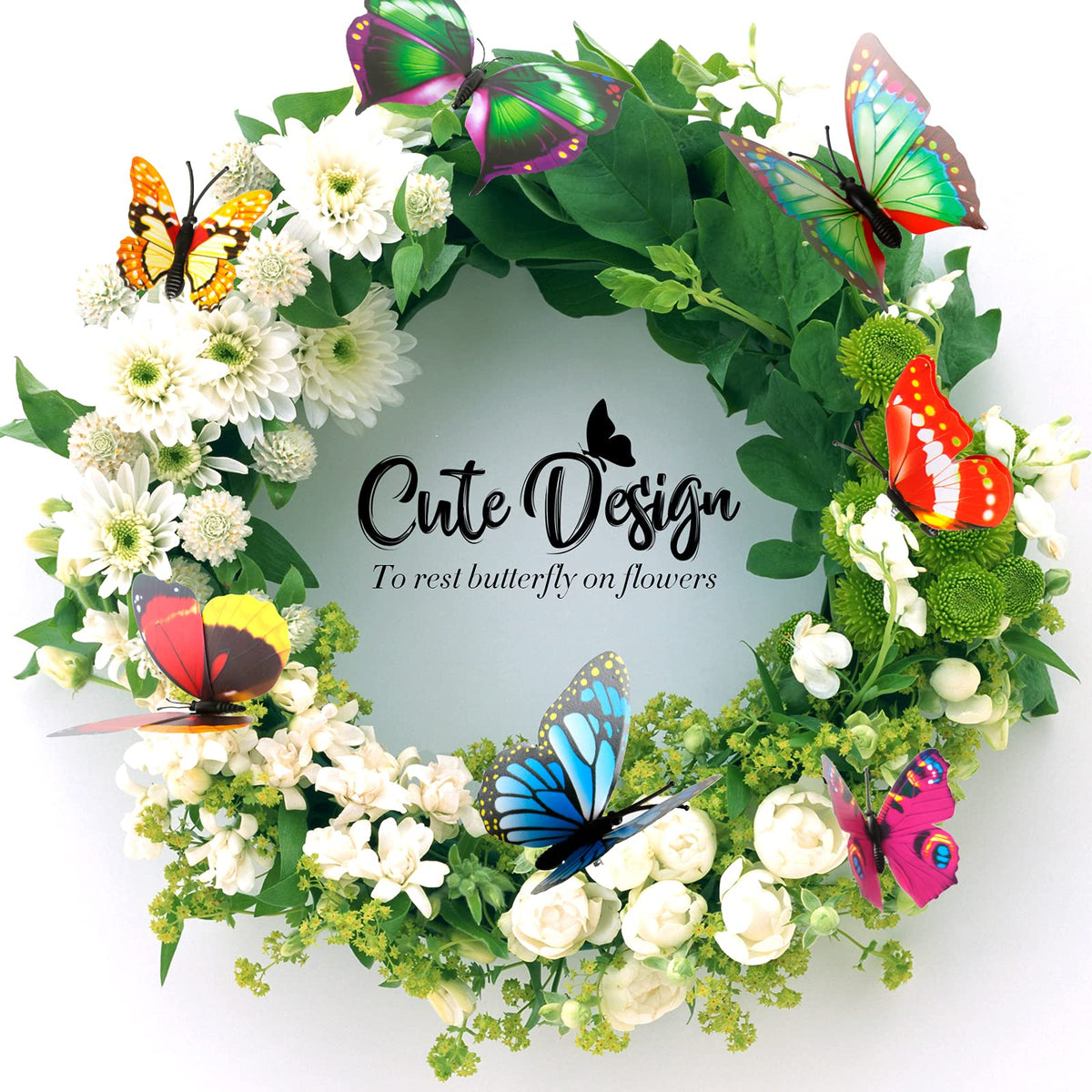 Teenitor bright color butterflies decor adds garden charm.