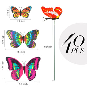 Teenitor five sizes PVC butterflies for versatile yard decoration.