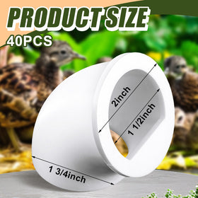 Teenyyou quail feeder port in white, ideal for small birds, easy DIY installation.