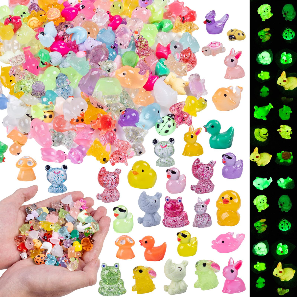 Teenzee 240 mini resin animals set for crafts and fairy garden decor