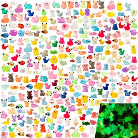 Teenzee 300pcs mini resin animals in a compact box for easy DIY storage.