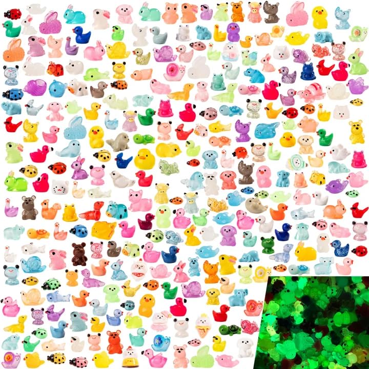 Teenzee 300pcs mini resin animals in a compact box for easy DIY storage.