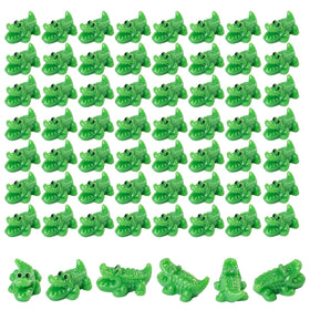 Teenzee 80-piece mini resin crocodile figurine pack for DIY crafts and playful displays