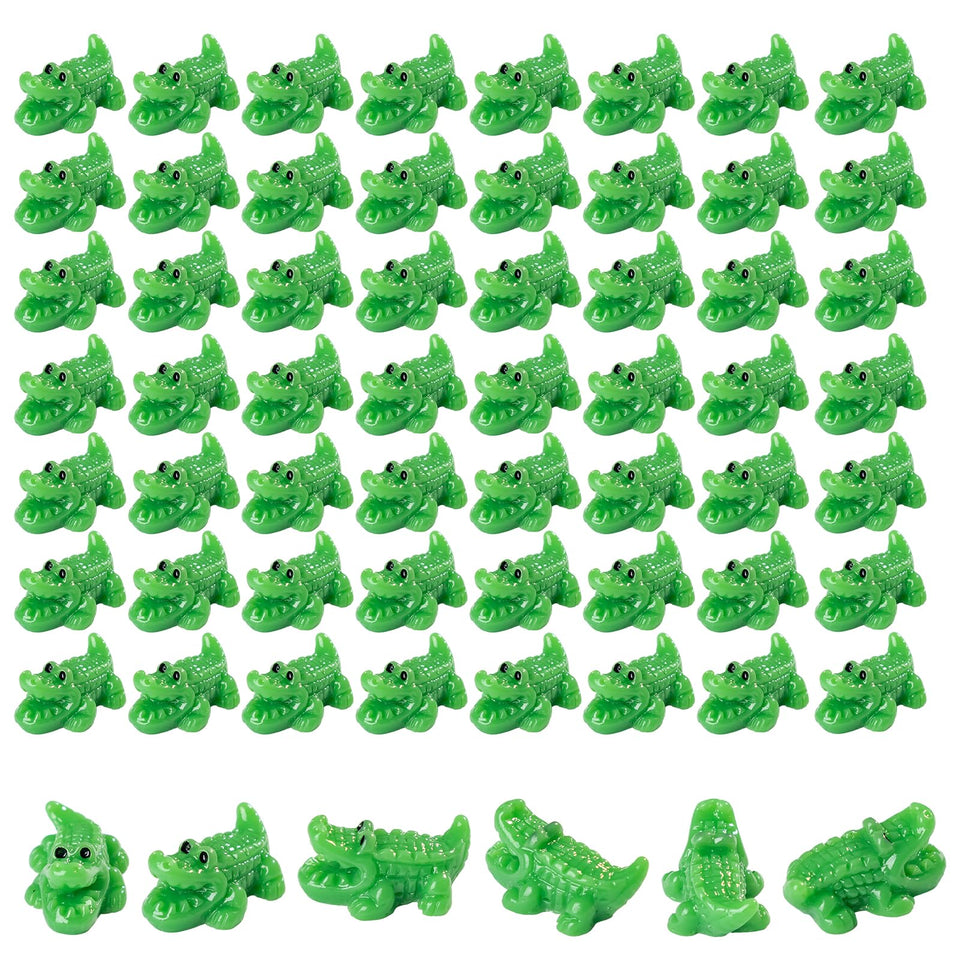 Teenzee 80-piece mini resin crocodile figurine pack for DIY crafts and playful displays