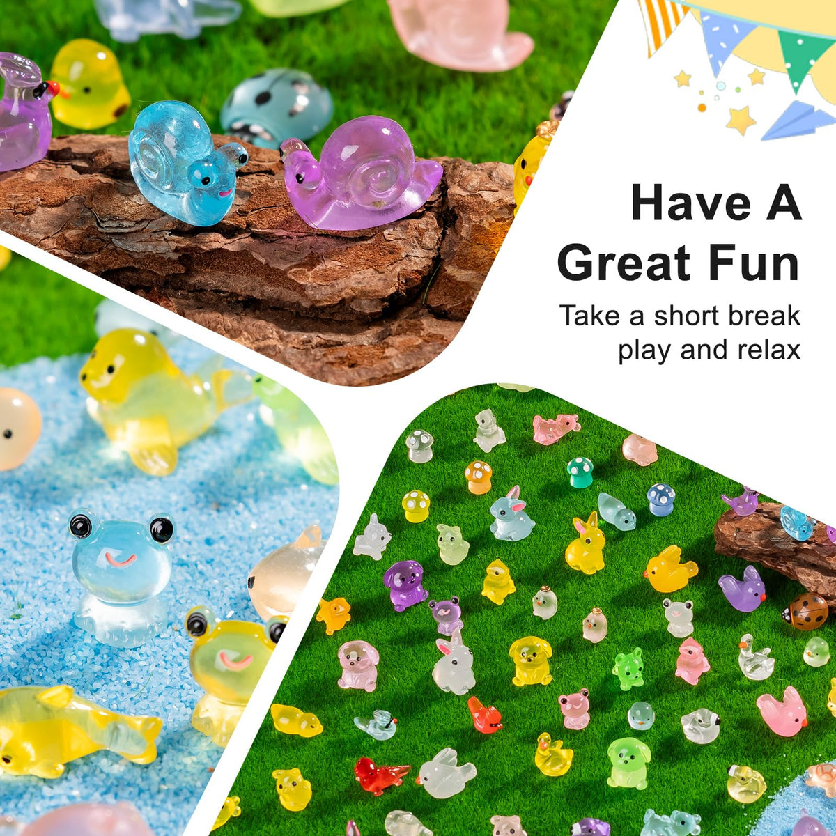 Teenzee aquarium decor mini resin animals for tanks