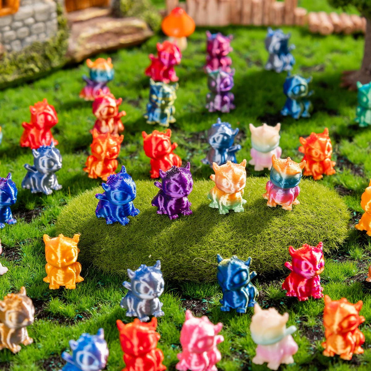 Teenzee colorful mini animals add whimsy to dioramas and terrariums.