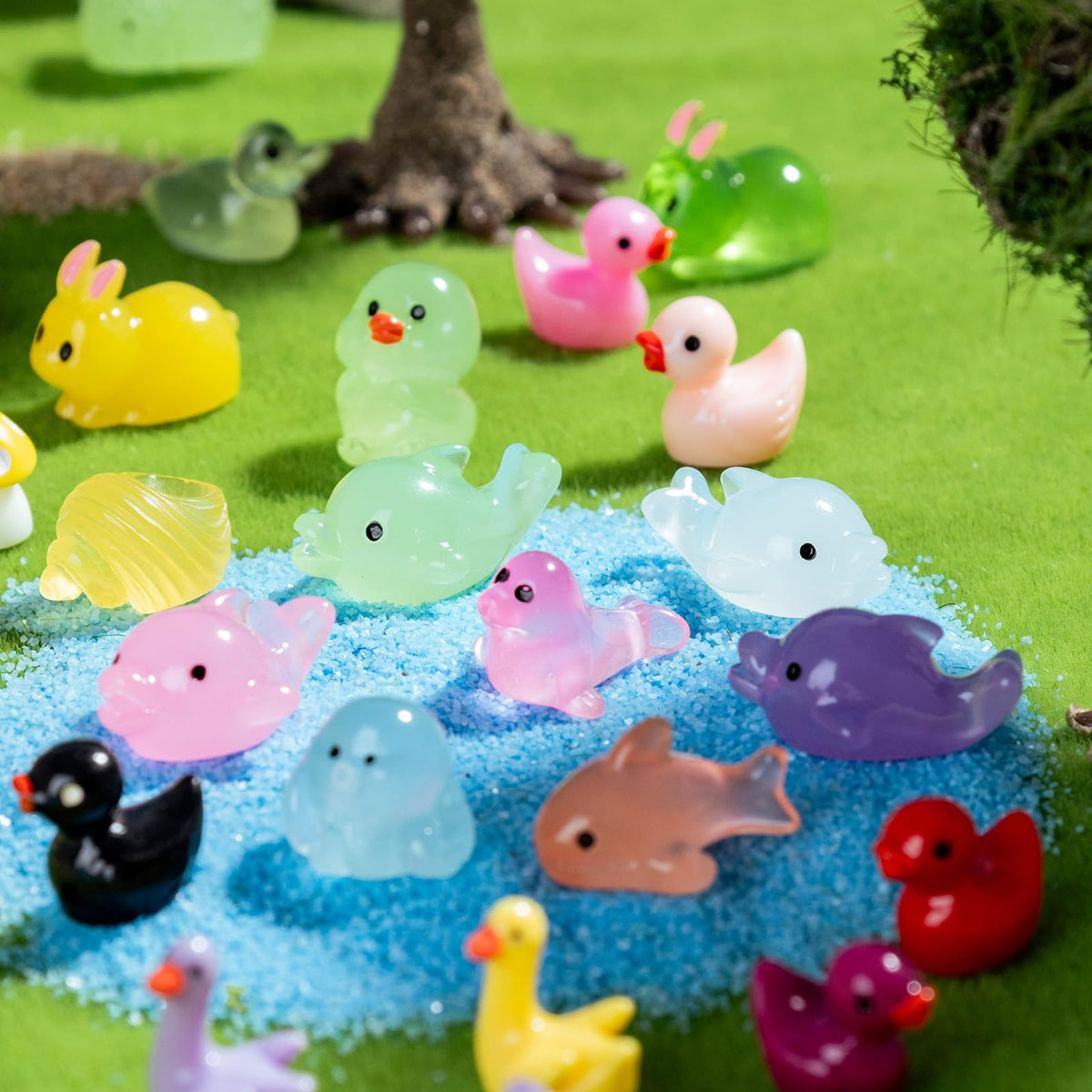 Teenzee resin animals hide neatly in micro gardens and crafts.
