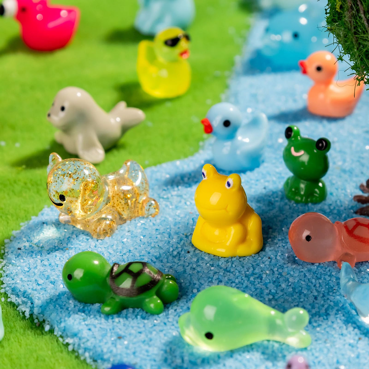Teenzee glossy-coated animals for durable, eye-catching DIY decorations.