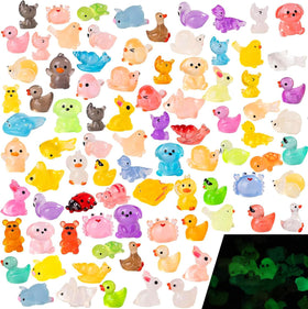 Teenzee luminous mini resin animals in a box for easy storage and selection