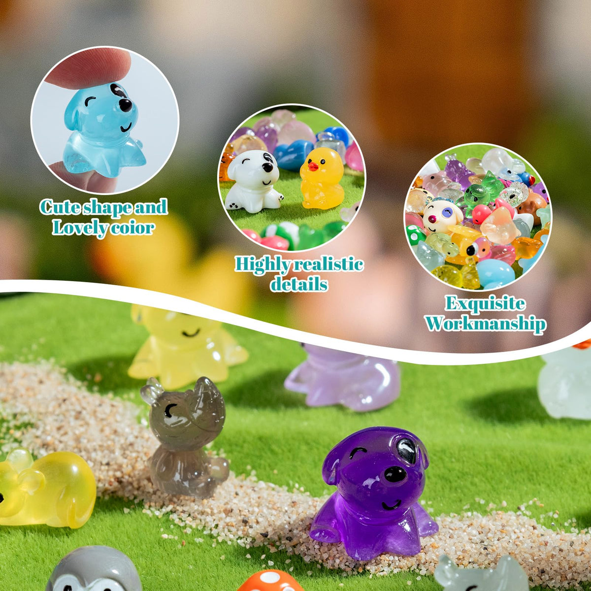 Teenzee mini animals ideal for fairy garden landscapes and displays.