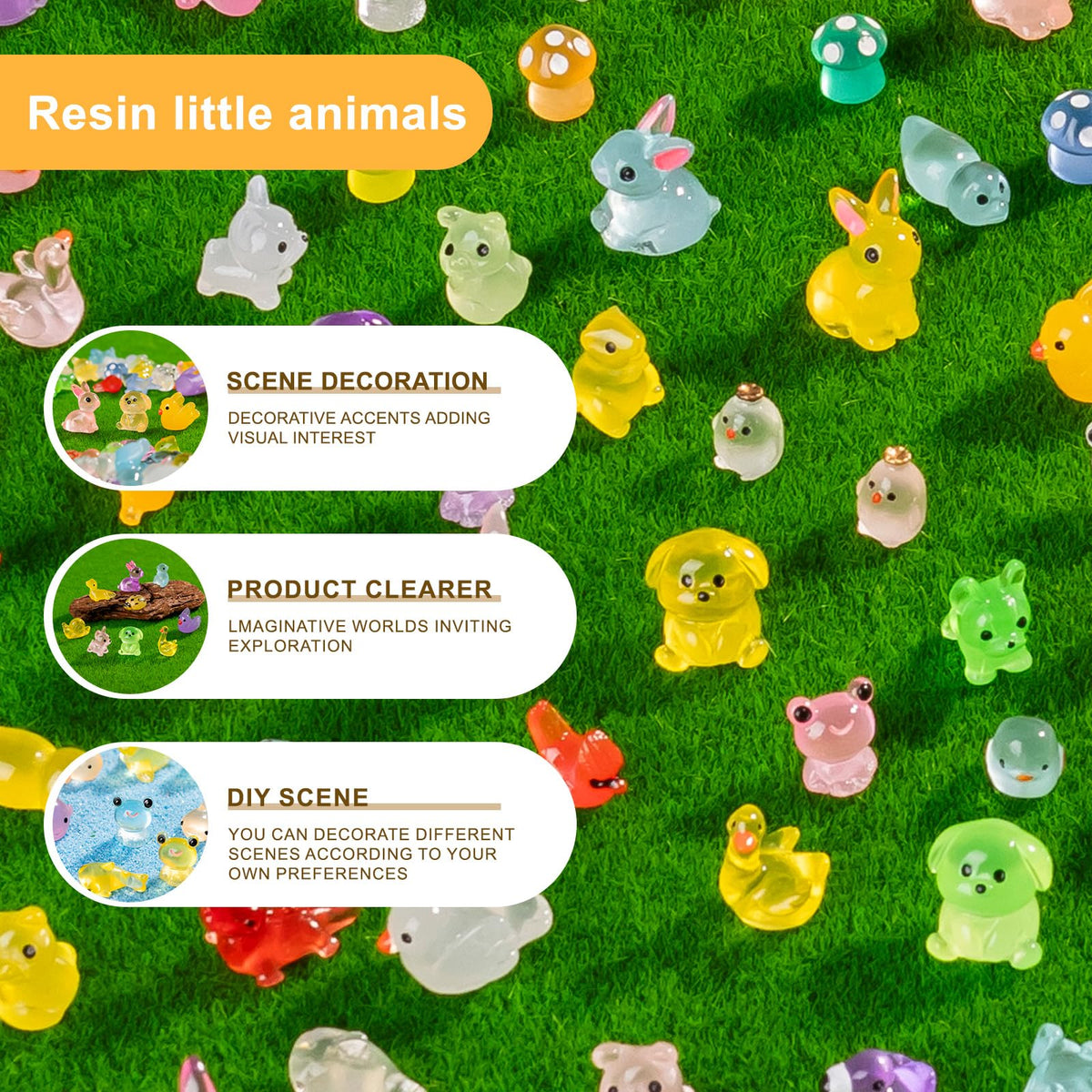 Teenzee miniature animal figures offering varied styles for displays