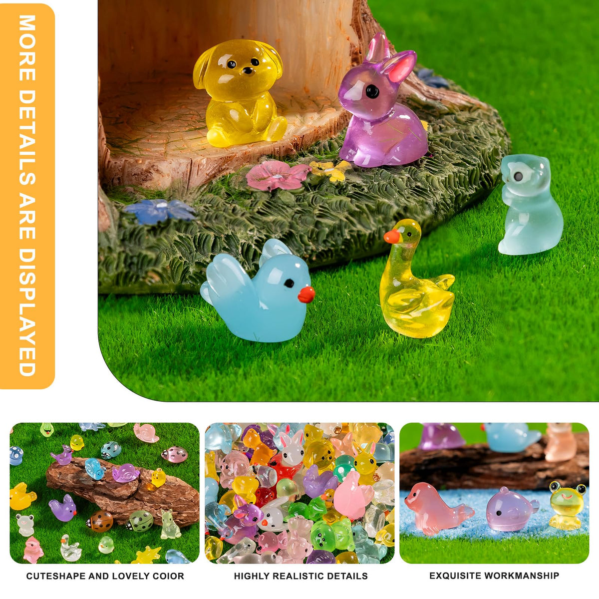 Teenzee resin animal figurines with glossy finish for DIY projects