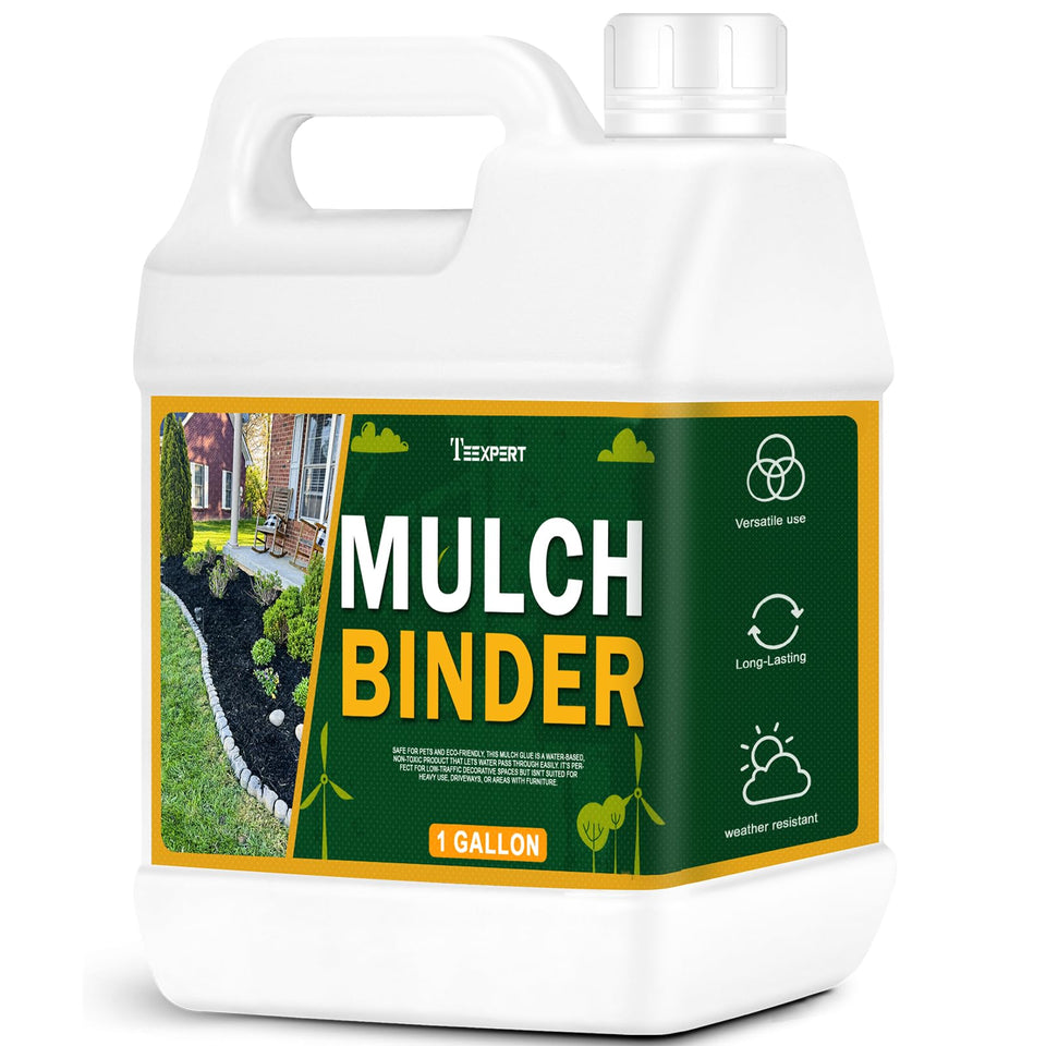 Teexpert Mulch Binder bottle ready for landscape binding and hold.