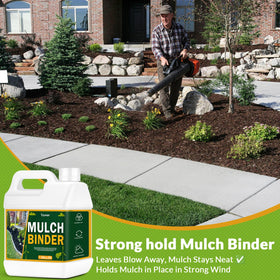Teexpert wood chips binder applied to mulch for a tidy garden bed.