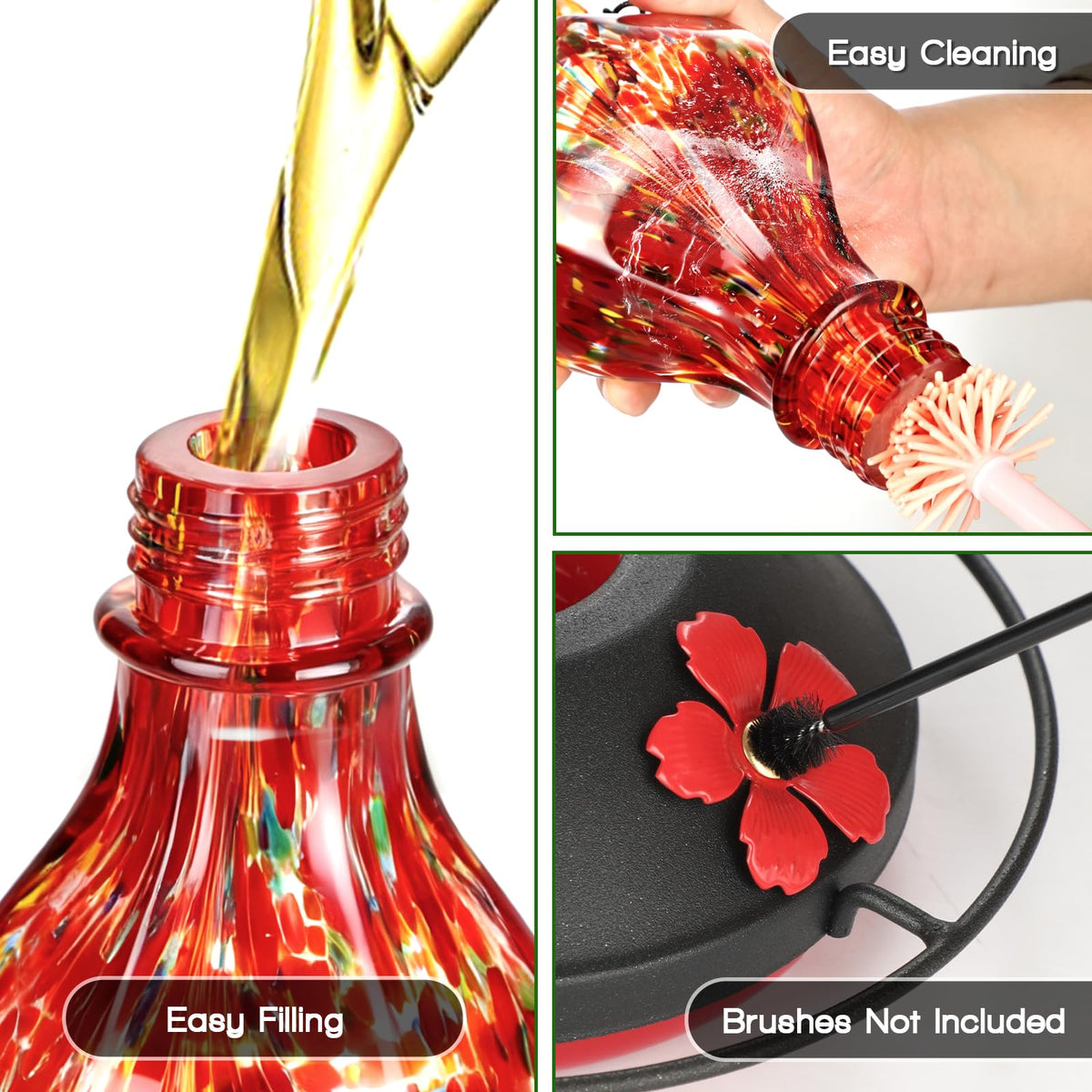 Tegarbed 24oz nectar feeder shows ample capacity.