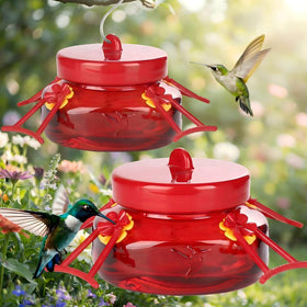 Tegarbed 6oz hummingbird feeder with mason jar design, easy nectar viewing and durability.