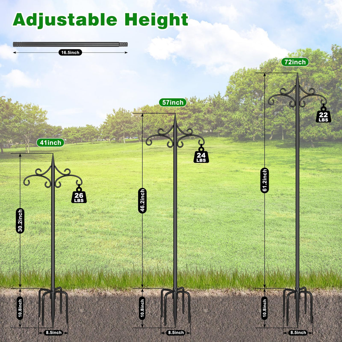 Tegarbed 72-inch adjustable pole elevates items for better visibility.