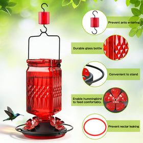 Tegarbed built‑in ant moat helps prevent nectar contamination for longer freshness.